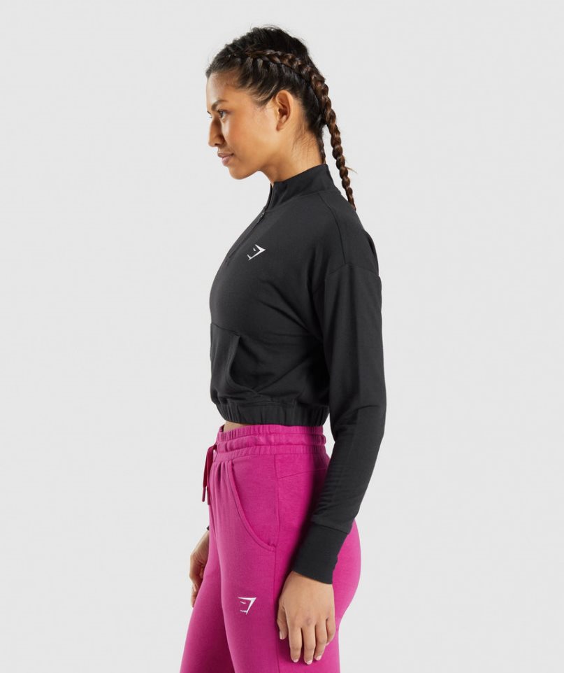 Women's Gymshark Training Pippa Sweatshirts Black | CA 71DNA3